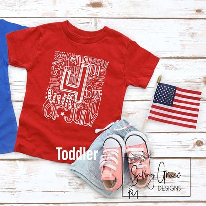 4th Of July Typography- Toddler/Youth