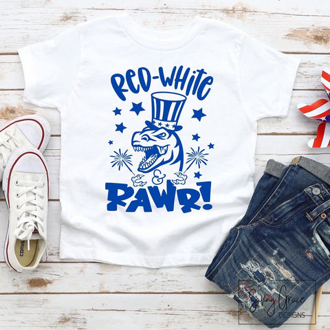 Red White Rawr- Toddler/Youth- Blue