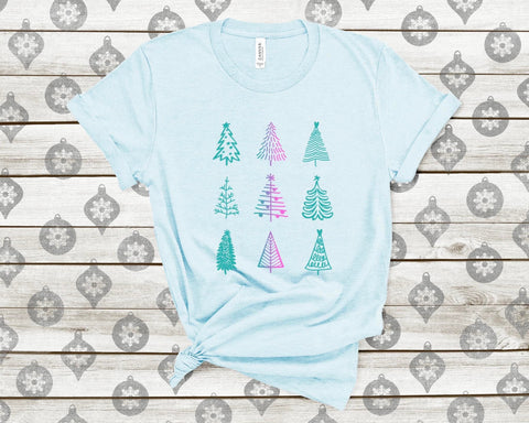 Christmas Trees- Multi Colored