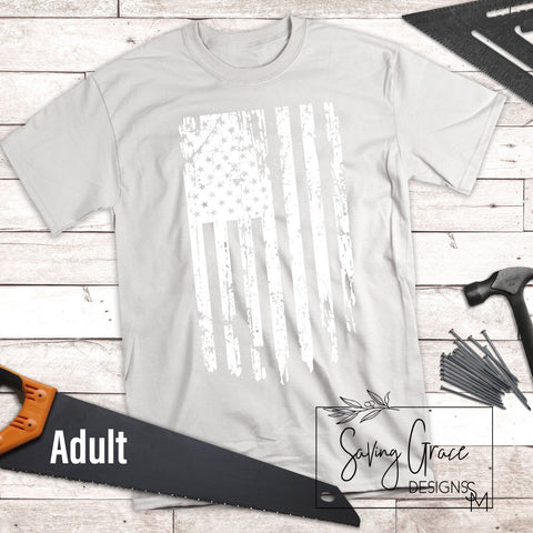 Distressed Flag- White