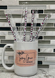 Leopard Printed Reusable 9” Straws